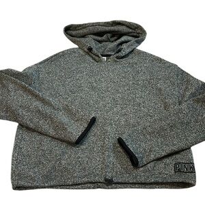PINK Victoria’s Secret Large Hooded Sweatshirt Grey/Black EUC
